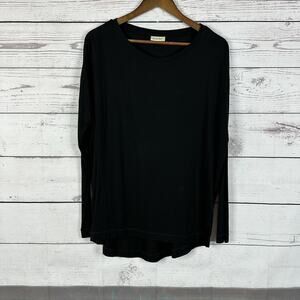 By‎ Malene Birger Top Womens Large Black Long Sleeve Casual Minimalist